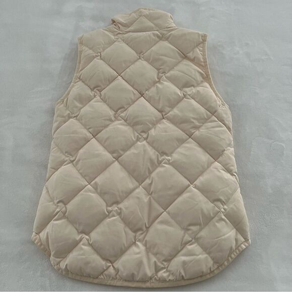 J. Crew Factory Down Cream Quilted Puffer Vest, Size XXS - Picture 12 of 13